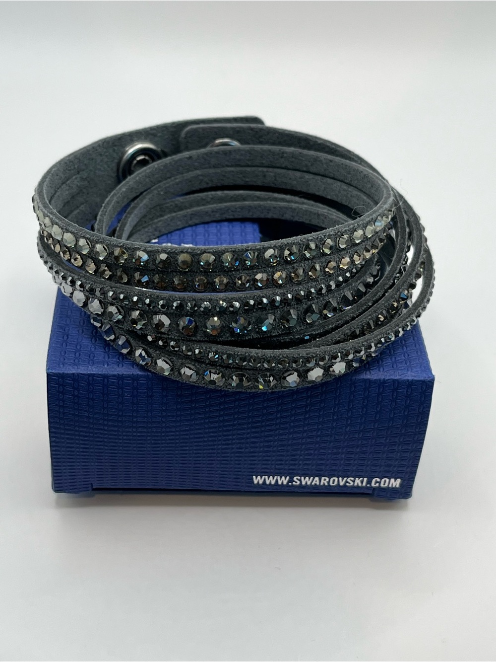 Swarovski Slake Gray Multi Strand Crystal Wrap Bracelet